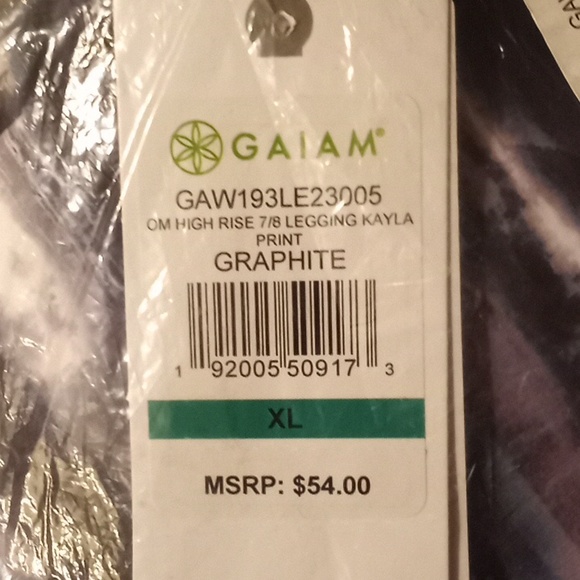 GAIAM OM High Rise 7/8 Leggings Kayla Print Women's XL NWT - Picture 4 of 4
